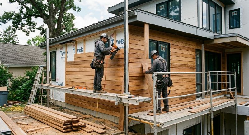 Hardwood Cladding Installation in Boston, MA