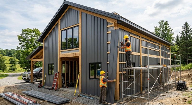 Pole Barn Siding Installation in Boston, MA